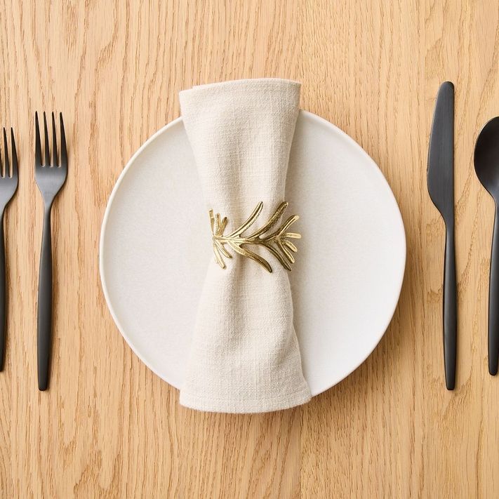 Dining | fym.ae Forest Shine Metal Sprig Napkin Ring Sets