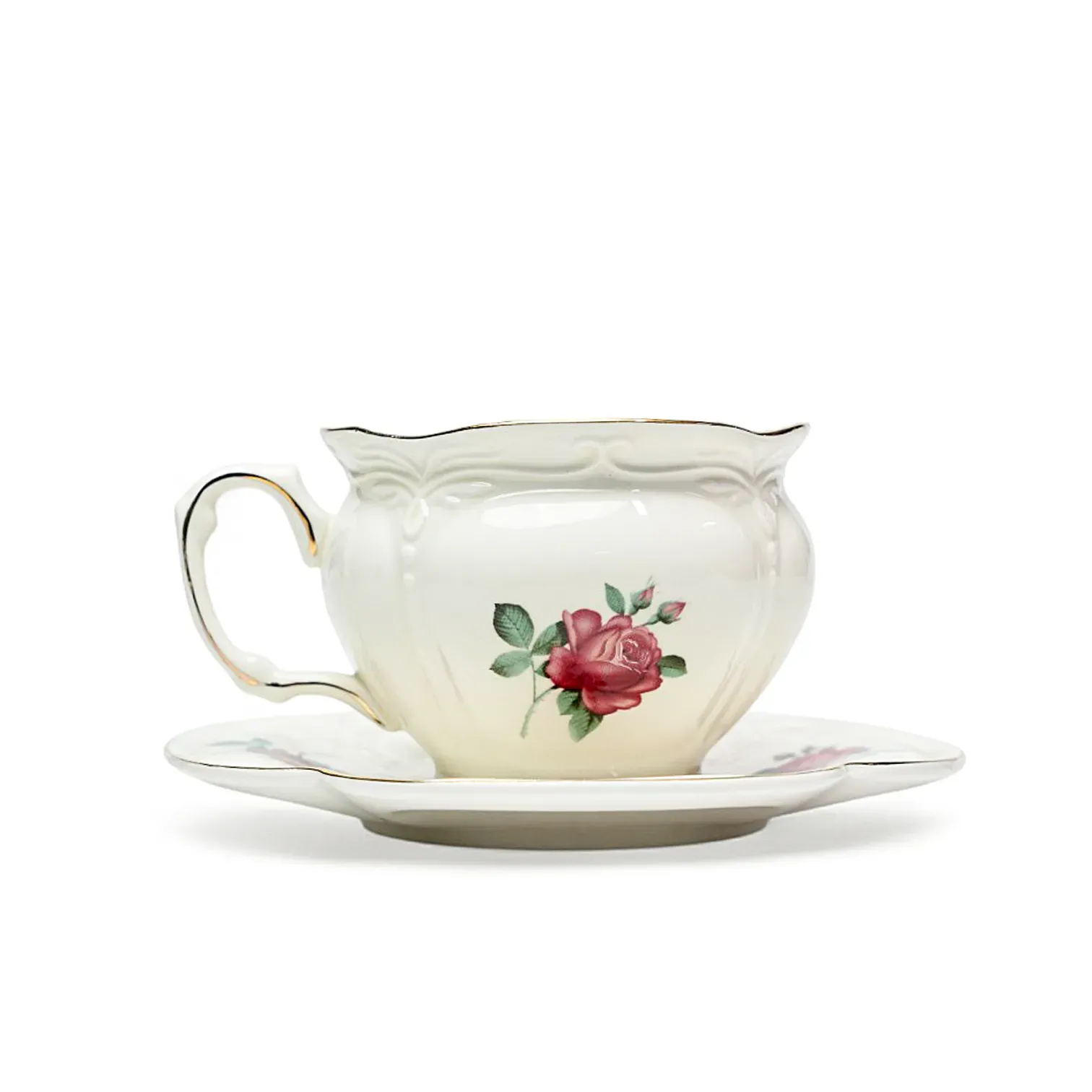 Retro Floral Ceramic Cup Set