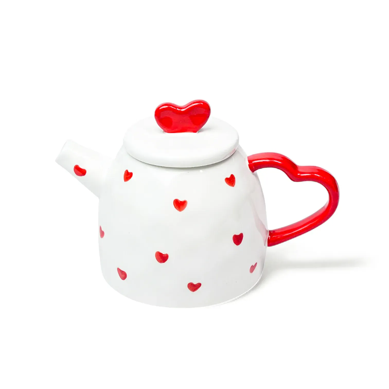 Heart Design Ceramic Teapot, 650ml