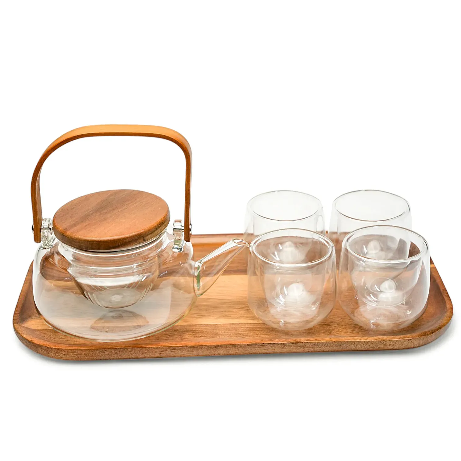 Glass Teapot with 4 Cups Set