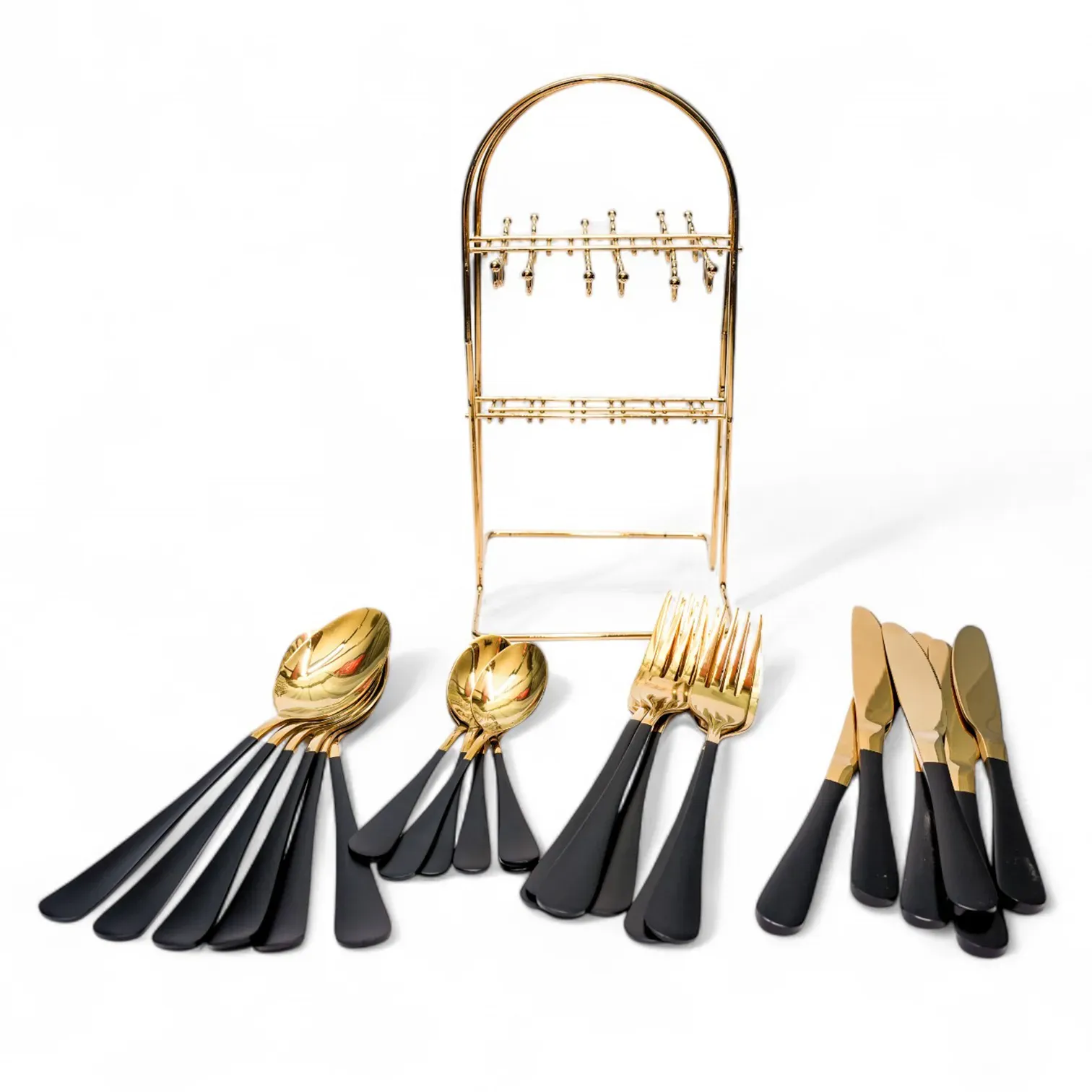 24-Piece Cutlery Set with Metal Frame