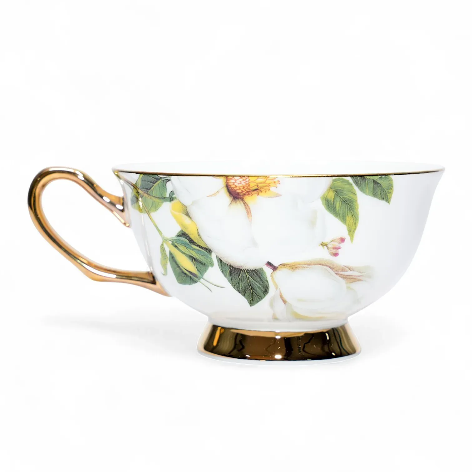 Floral Bone China Tea Cup & Saucer Set