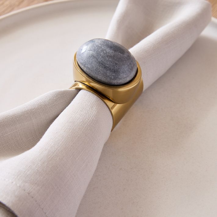 Marble Napkin Rings (Set of 4) - Blue